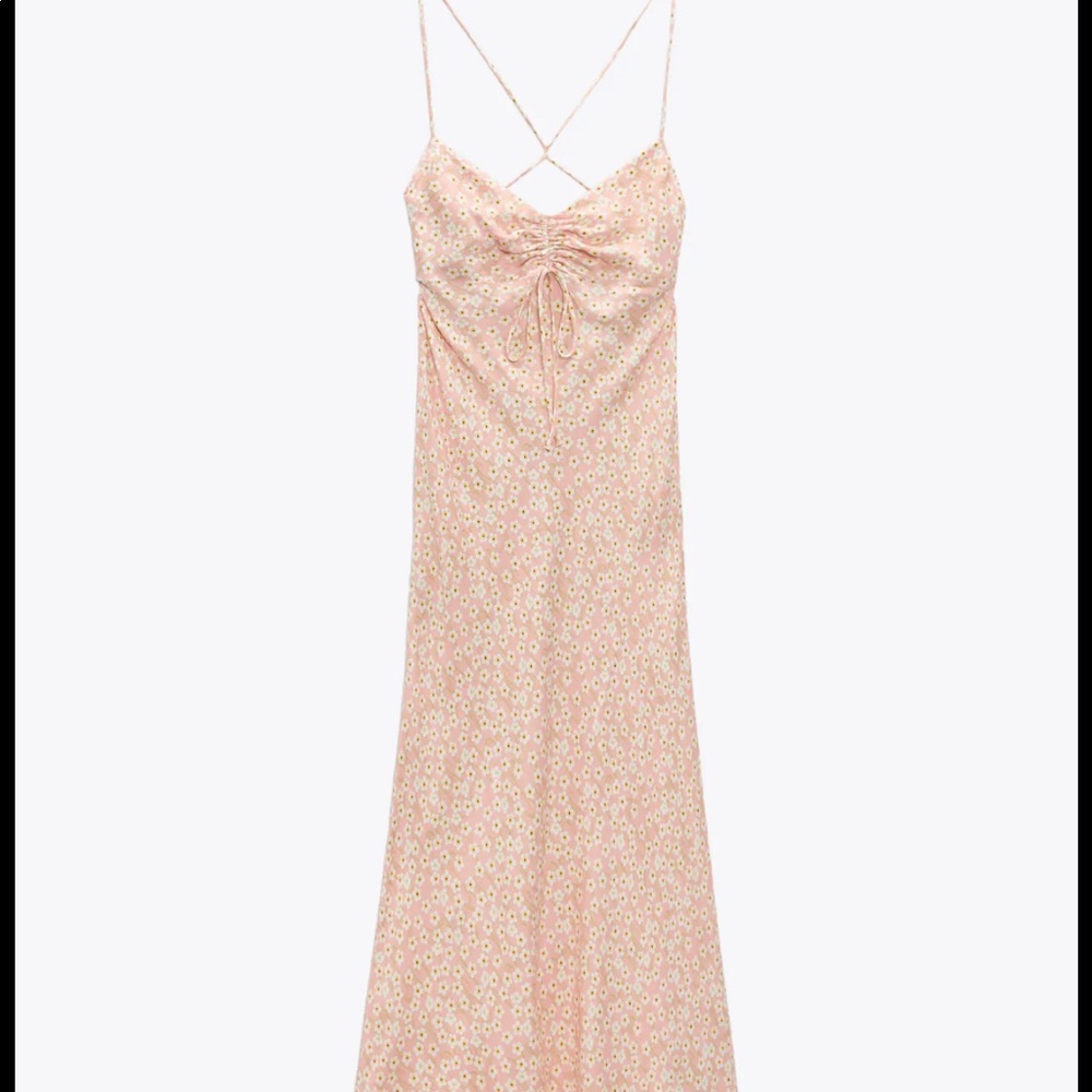 NWT Zara satin effect floral maxi dress